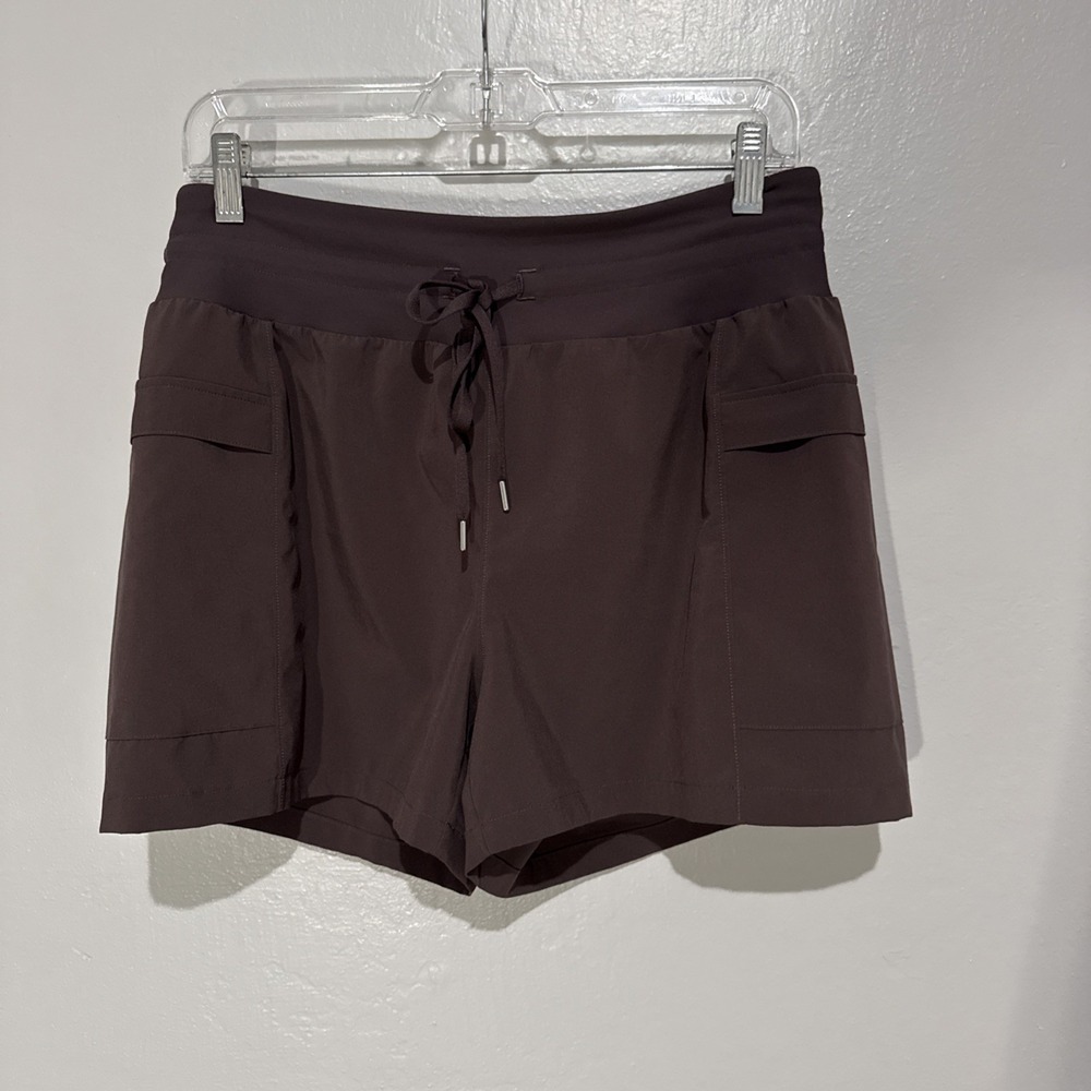 CALIA Women Purple Brown Lightweight Athletic Shorts Size M Drawstring Pockets